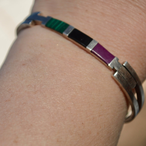 MEXICANA Jewelry - Sterling Suglite Onyx Malachite Silver Bracelet